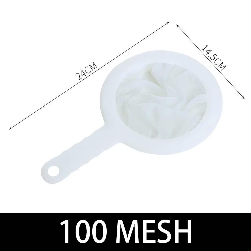 Нейлоновый ультратонкий сетчатый фильтр, пластиковый сетчатый дуршлаг с ручкой для фильтрации йогурта, сока, чая, детского питания, соевого молока, меда, вина