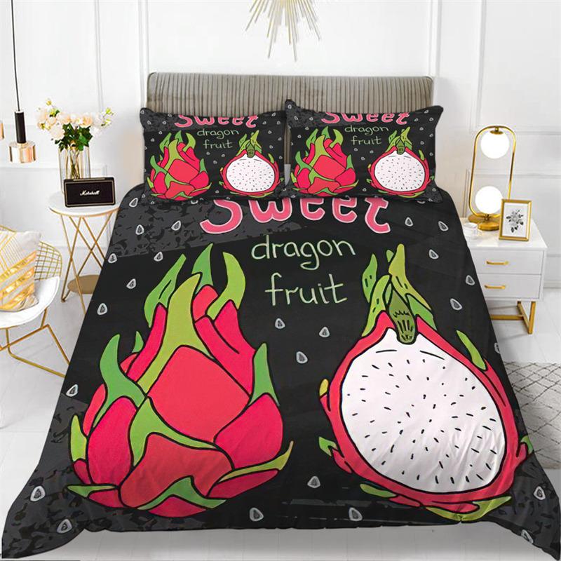 Cute Chic Fruit Bedding Collection For Kids Girls Boys Room Decor Tropical Pineapple Cherry Pomegranate Print Duvet Cover Pillowcases