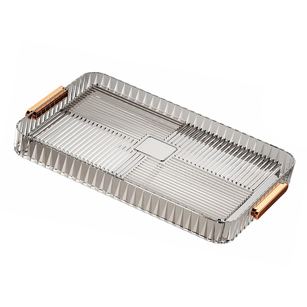 Drainage Tea Tray Plastic Multipurpose Large Capacity Transparent Tea Serving Drain Tray for Home Living Room Large