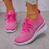 Women's Sneakers Shiny Rhinestone Wedge  Breathable Knit Non Slip Walking Shoes Woman Plus Size Fashion Thick Sole White Sneaker