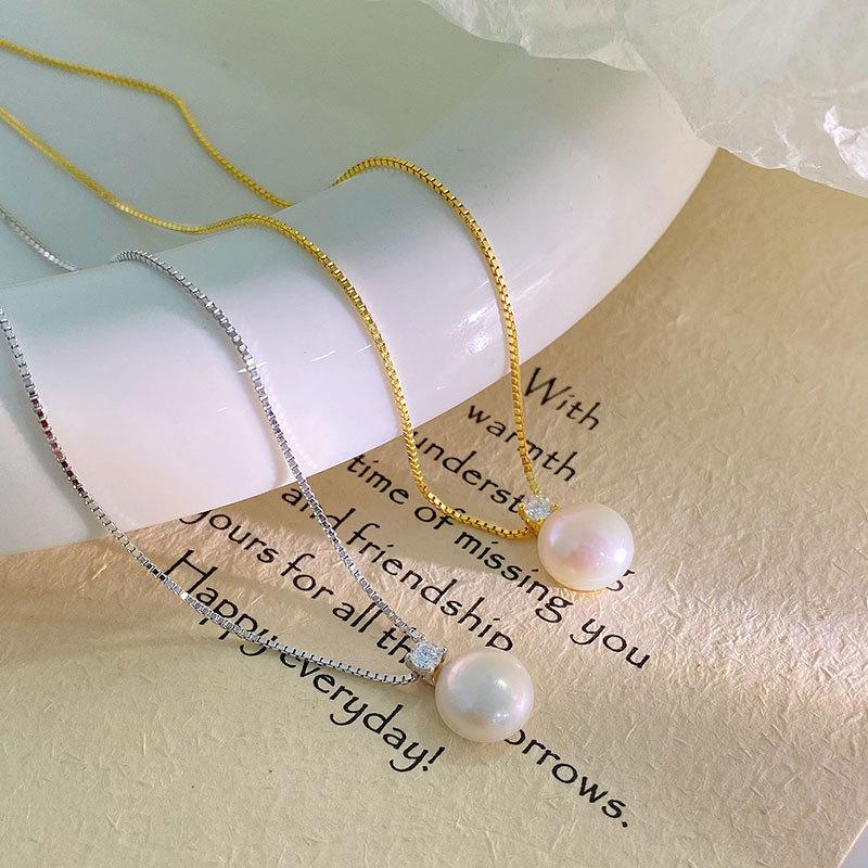 Ожерелье из цирконового жемчуга, легкая роскошь, элитный, нишевый стиль осень-зима, цепочка для свитера, цепочка для ключицы, украшение на шею