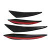 4PCS Car Front Bumper Spoiler Universal Glossy Black Rubber Air Knife for Modification