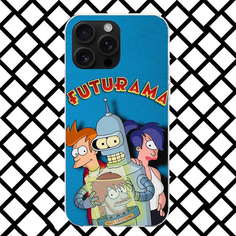 Мультяшный F-Futuramas Чехол для телефона для iPhone 17 Air 16 16E 15 14 Plus 13 Mini 12 11 Pro Max 7 8 + SE 2020 Мягкий чехол Fundas 17 Air