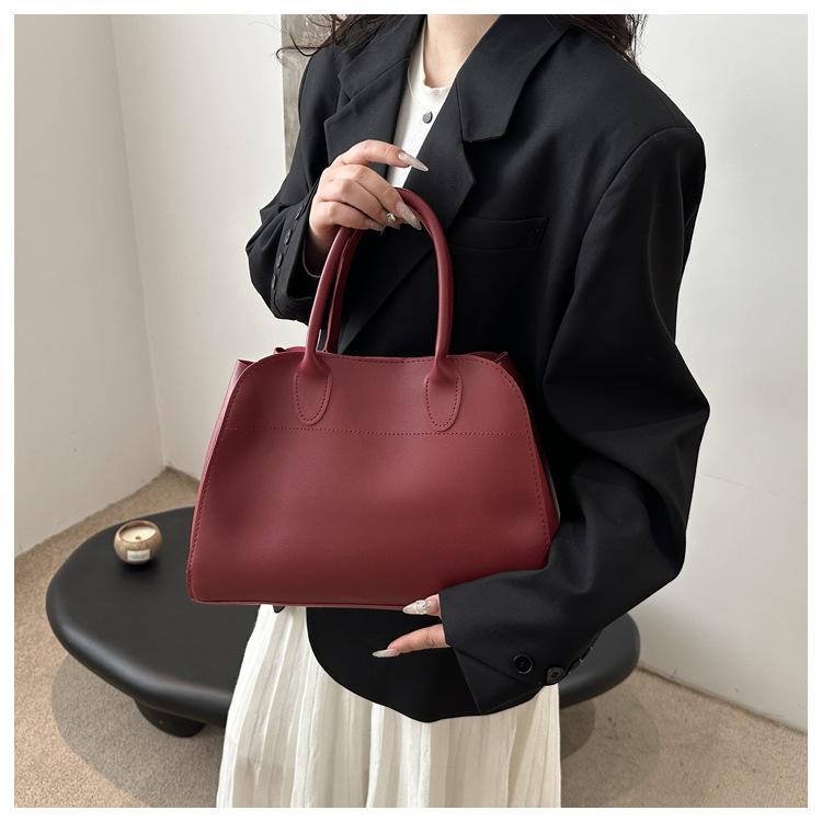 Сумка-тоут, новая ретро-сумка однотонного цвета, повседневная универсальная сумка с поперечным ремешком, большая вместимость, портативная сумка через плечо