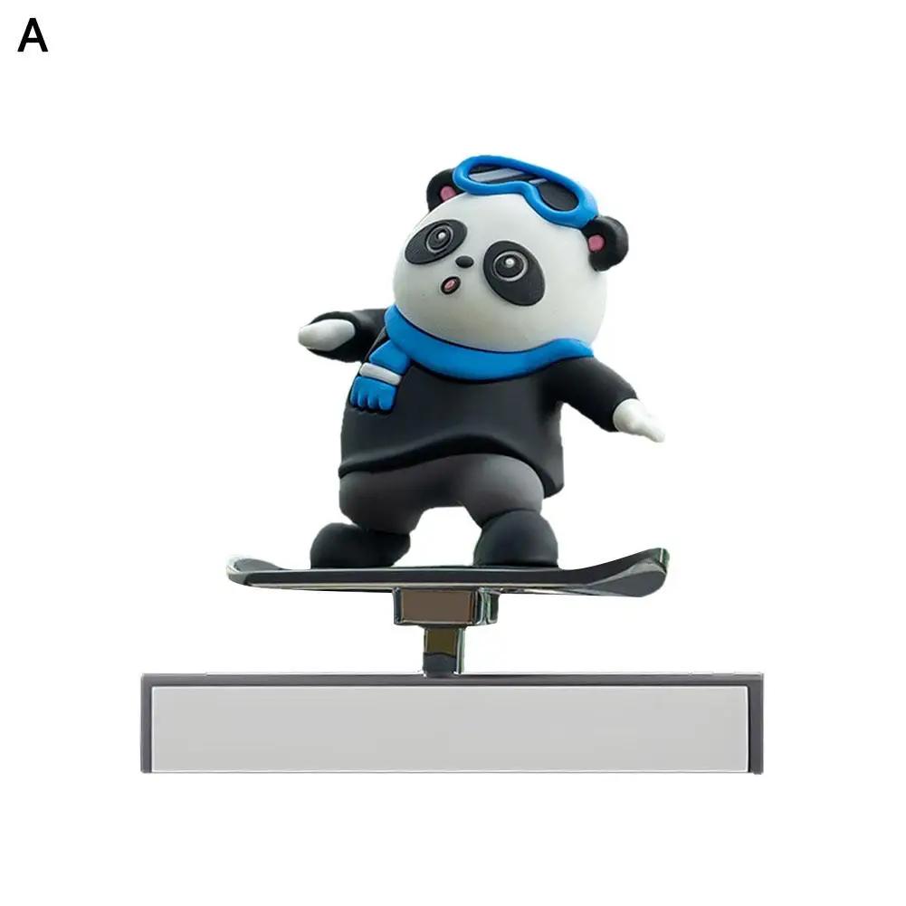Car Skateboard Bear Cartoon Car Ornaments Movable Center Console Ornaments Accessories Car Decoration Y5c5