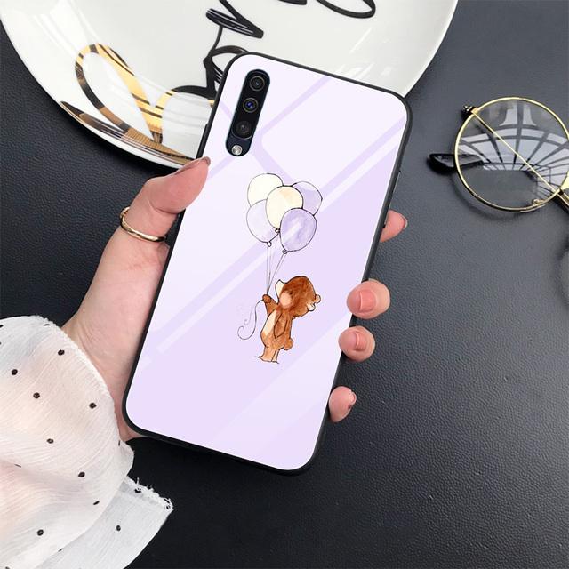 Cute Bear Corgi Dog Case For Samsung Galaxy A52 A71 A72 A73 A53 Glass Cover For Samsung A13 5g A03 A22 A21s A03 Core A42 A70