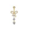Bow Knot Butterfly Navel Jewelry Dangled Design Belly Rings Crystal Zircon Piercing Belly  Seaside