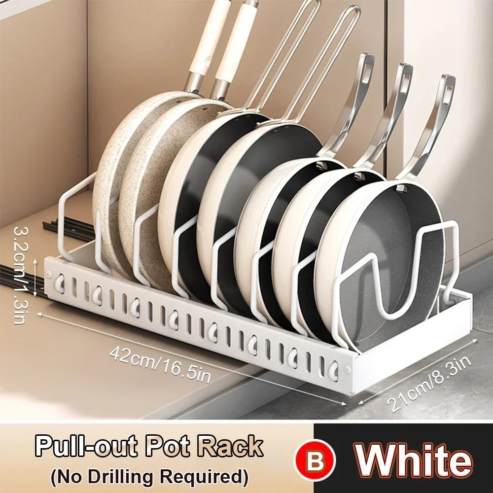 NEW Kitchen Multifunctional Organizer - Pull-Out for Pots/Pans, Sliding Lid Holder, Spice Rack & Dish Drying Racks Drawer
