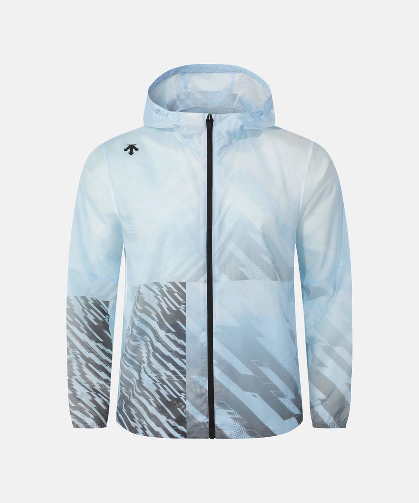 Descente Men'S Engineered Run Lightweight Windbreaker Jacket Sky Blue Sr321Rwb81
