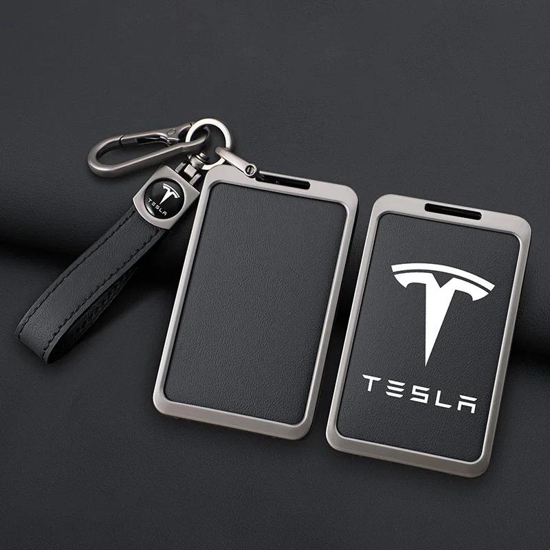 Автомобильная наклейка Tesla Мода Цинк Автомобильный сплав Умная NFC-карта Чехол для ключа Защитная оболочка Брелок Аксессуар для стайлинга автомобиля Для Tesl
