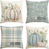 Various Harvest Festival Pumpkin Combination Pillow Covers Set of Four Thanksgiving Decorative Pillow Cushion Covers
