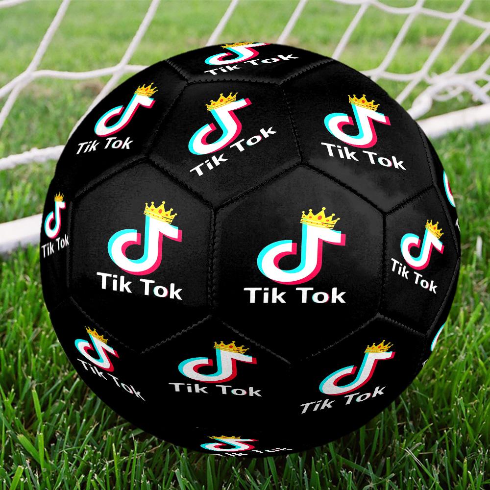 Neon Tiktok Logo Art Size 5 Soccer Balls, High-Quality, Anti-Slip, Protective Football, a Unique Gift Suitable for Birthdays, Christmas