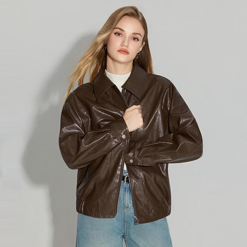 Женская американская ретро куртка из искусственной кожи