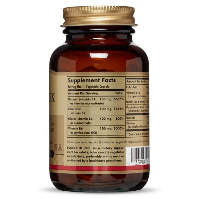 Solgar B-Complex "100" Растительные капсулы, 50 таблеток, 1 шт.