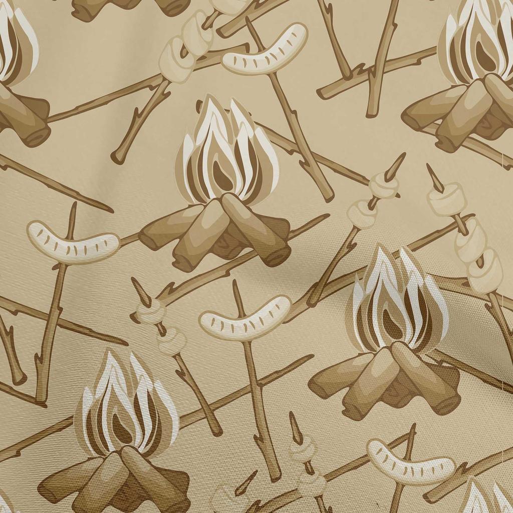 oneOone Cotton Flex Black Fabric Campfire Sewing Fabric By The Yard Printed Diy Clothing Sewing Supplies 40 Inch