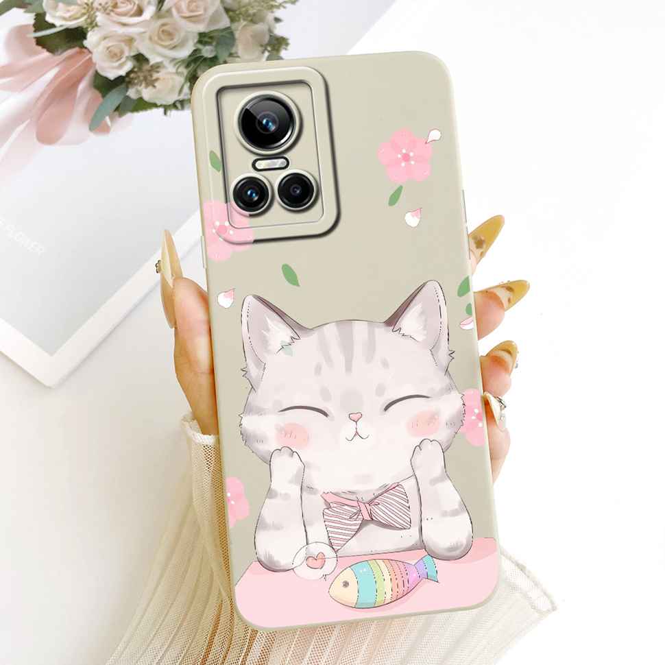 Чехол для Realme GT Neo 3 Case RMX3561 Мультяшный Кот Кролик Силиконовый Ударопрочный Чехол для Телефона Для Realme GTNeo Neo 3 Neo3 Задняя Крышка