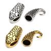 10-Pack Snake Head Connector Buckle Alloy Clasp for DIY Jewelry - Retro Gold/Silver for Leather Bracelet Cord