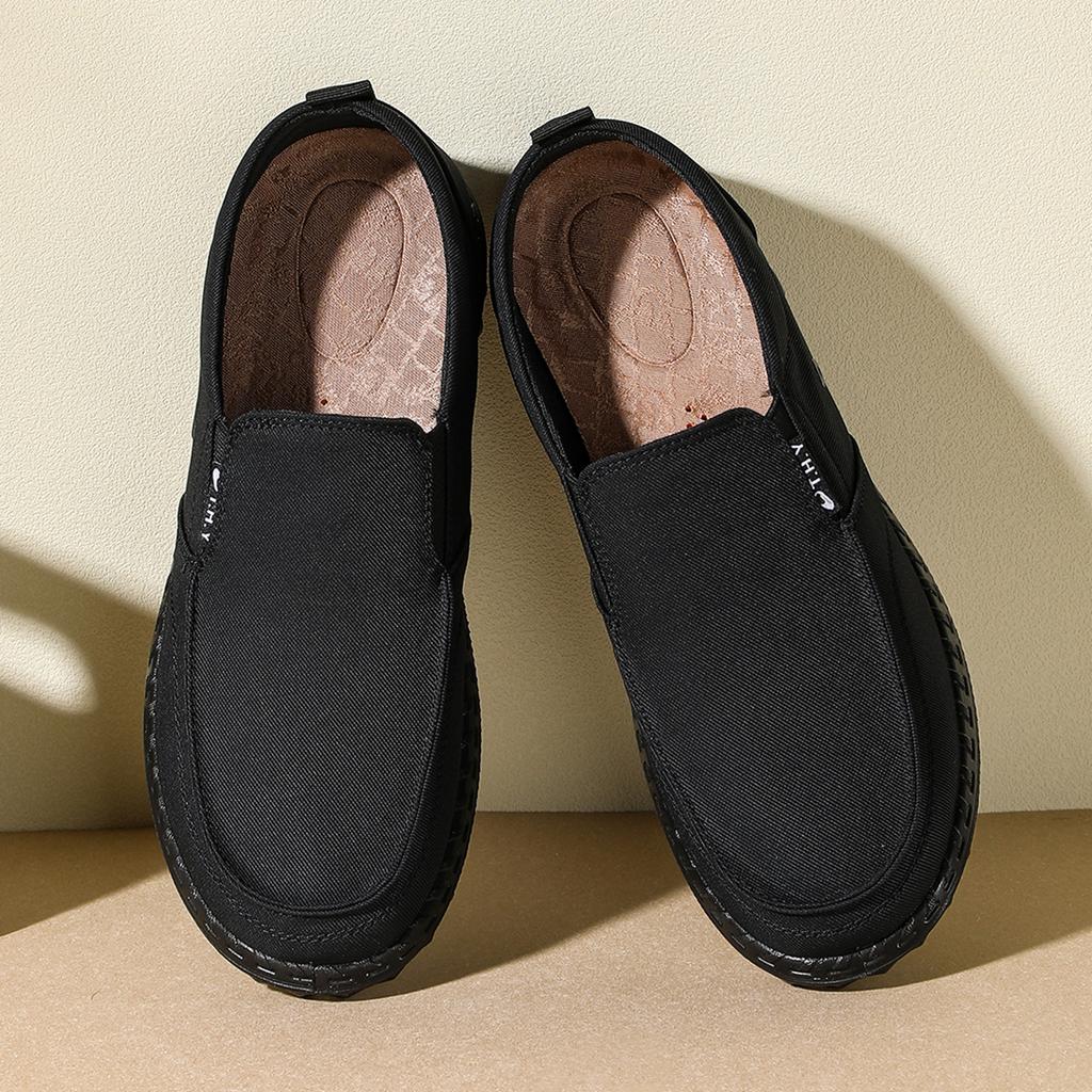 Taiheyuan old Beijing cloth shoes spring style simple one foot men's business casual shoes anti slip soft sole breathable dad shoes