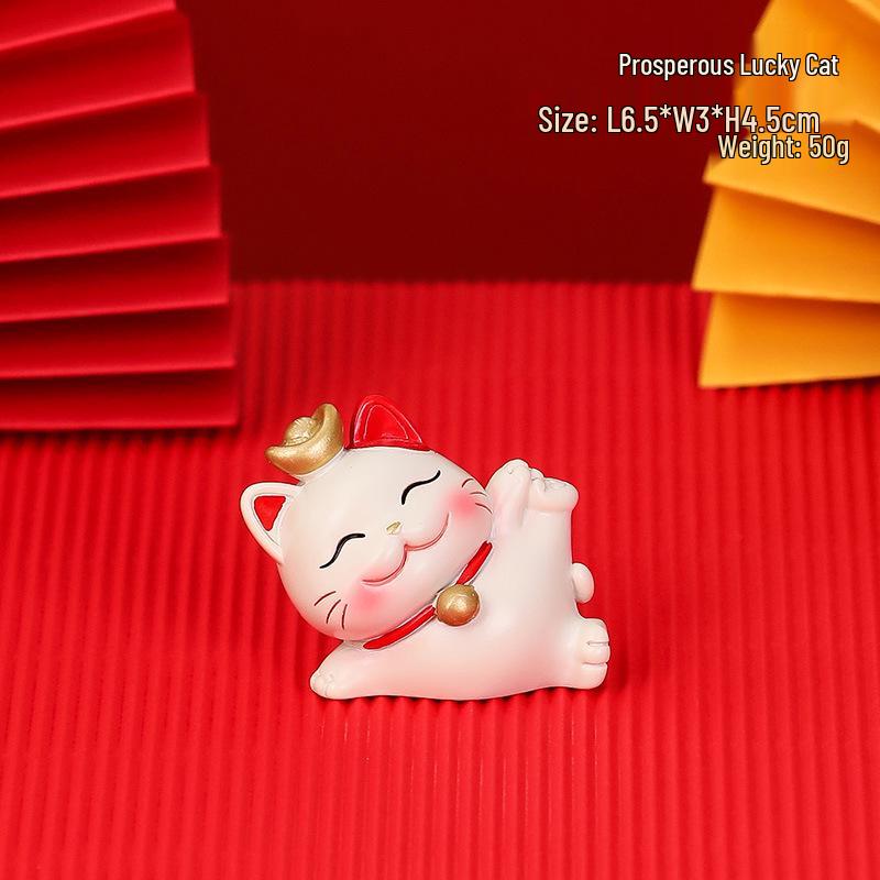 Счастливый кот смола держатель для мобильного телефона - Милое украшение для офисного стола, подарок