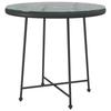 5 Piece Outdoor Dining Set Black Poly Rattan