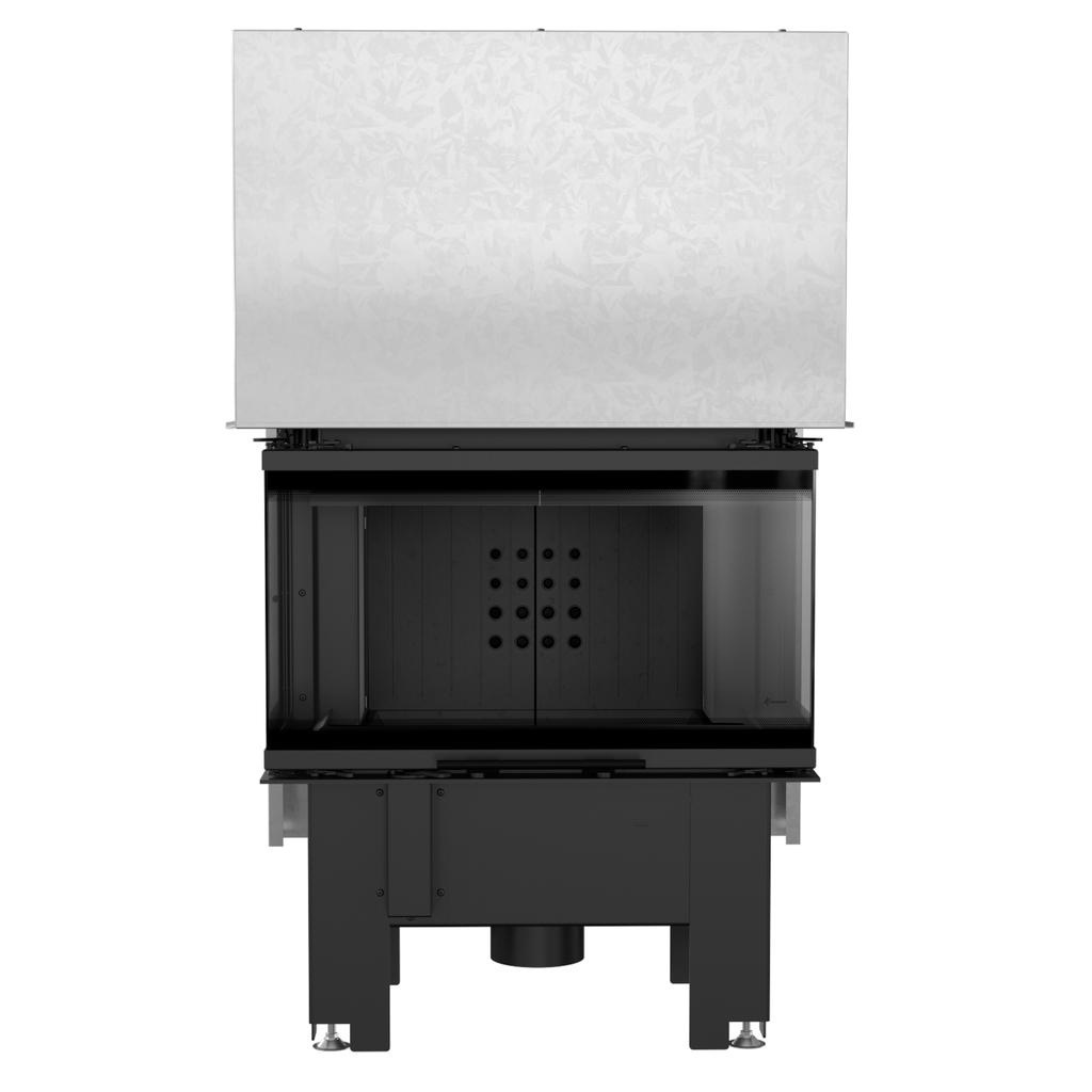 Стальной камин KRATKI NBC 680/280 7 кВт Ø 160 Подъемная дверца Черный thermotec