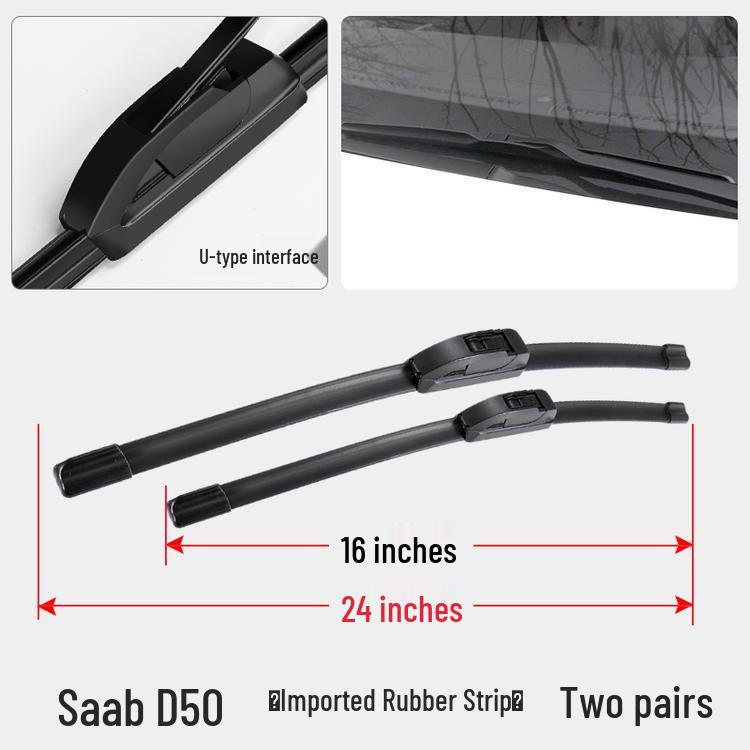 BAIC Senova D50 Front & Rear Wiper Blades - Bone-Free Rubber Strip Accessories