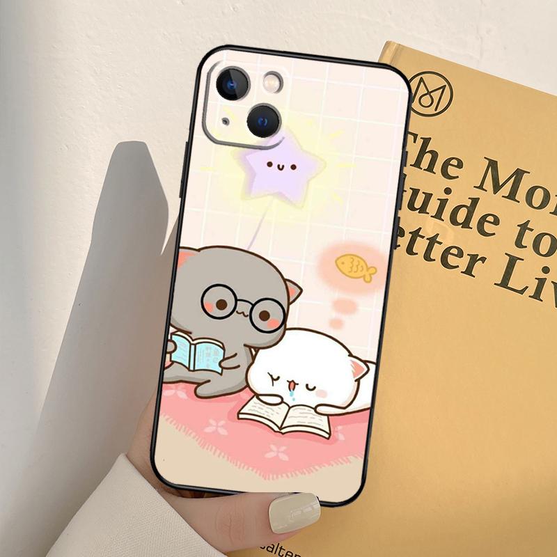 Peach And Goma Cats Case For iPhone 13 14 Pro Max 11 12 Mini 6S 7 8 Plus SE 2020 2022 X XR XS MAX Cover Coque