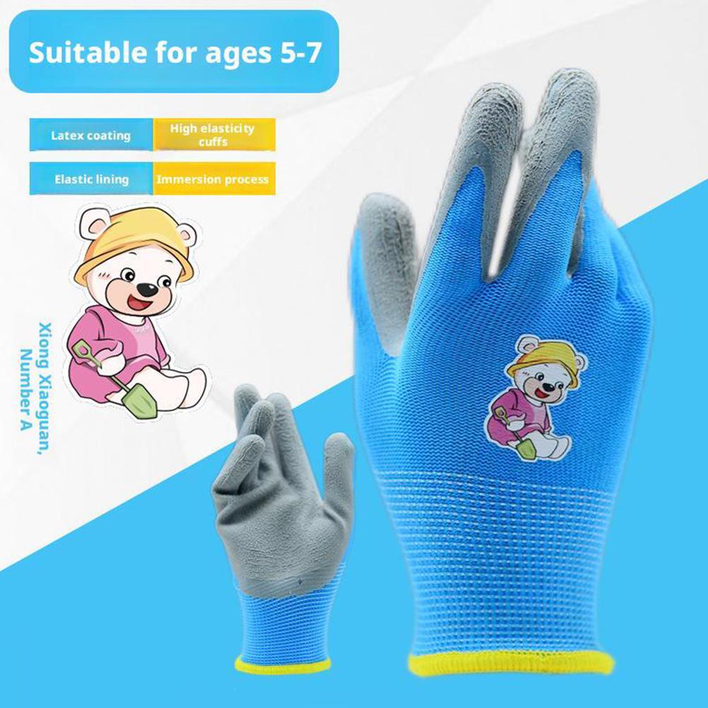 Gardening Gloves Kids Durable Waterproof Garden Work Gloves Non-Slip Children Safety Yard Work Gloves Portable Garden Supplies