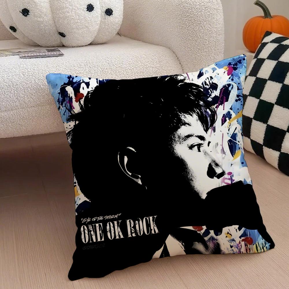 Energetic Rock Japanese Band OONE OK ROCK Cushion Cover Throw Pillow Cover Hidden Button Durable Polyester Chair Cushion