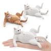 Simulated Lying Orange Cat Model PVC White Cat Figurine Statue Sculpture Decoration