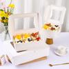 6 Pcs Cupcake Boxes Cupcake Containers Food Grade Material with Window Cookie Boxes Treat Boxes Holiday Wedding Birthday Party Bakery Supplies