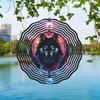 Wolf Head Metal Wind Spinner 25.4cm 3D Outdoor Garden Decor with Hanging Chain for Patio Lawn Yard Perfect Gift for Mother Day Father Day