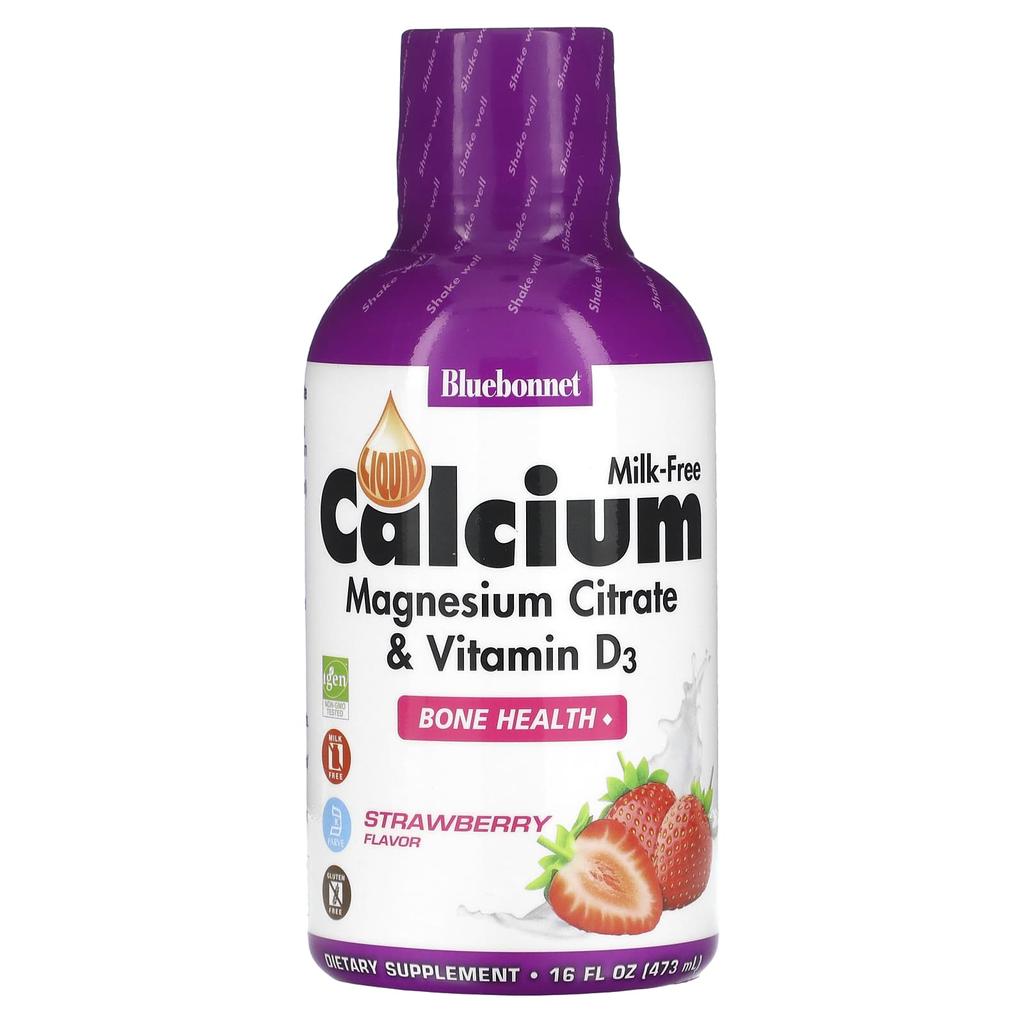 Liquid Calcium, Magnesium Citrate & Vitamin D3, Natural Strawberry, 472 Ml (16 Fl Oz)