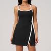 Womens Breathable Mesh Cutout Yoga Tennis Dress Quick Dry Fitness Workout Skirt Activewear