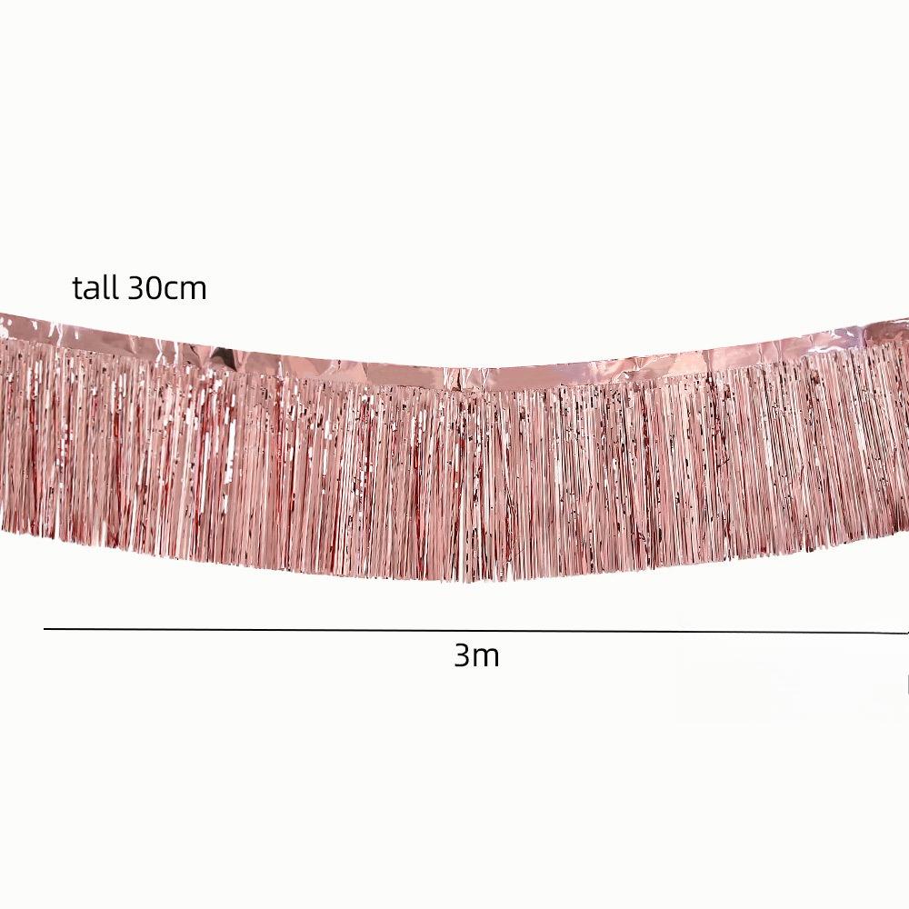 2 шт. 3 м Металлическая фольгированная бахрома для украшения вечеринок и юбки для стола для свадебного, юбилейного, рождественского украшения, домашний декор