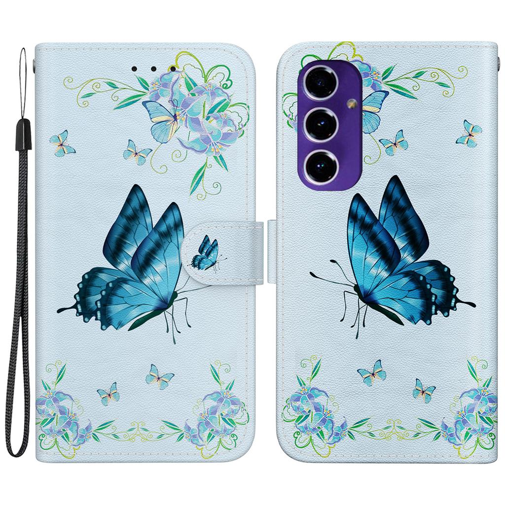 Чехол-кошелек для телефона Samsung Galaxy S24 FE из ТПУ+ПУ кожи, чехол-подставка для телефона с печатью рисунка