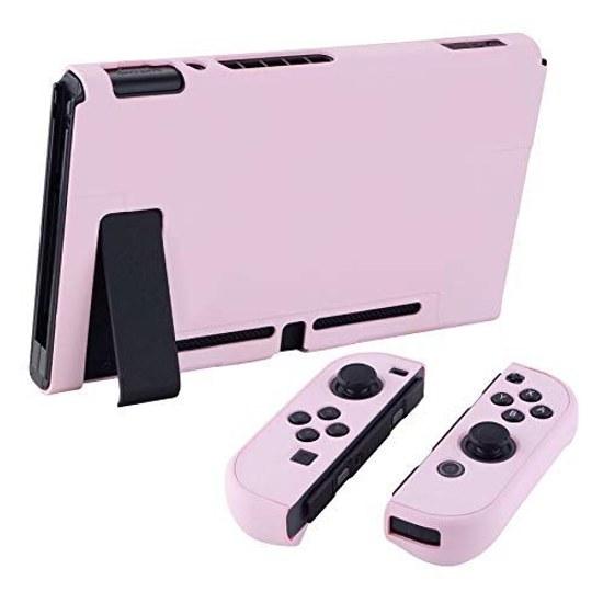 eXtremeRate PlayVital back cover compatible Switch console split design protective case NS Joycon handheld (hard) dock Cherry Blossom Pink