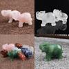 Изысканная ручная резьба слон натуральный драгоценный камень яшма бирюза малахит кварц кристалл украшение для вневременной элегантности