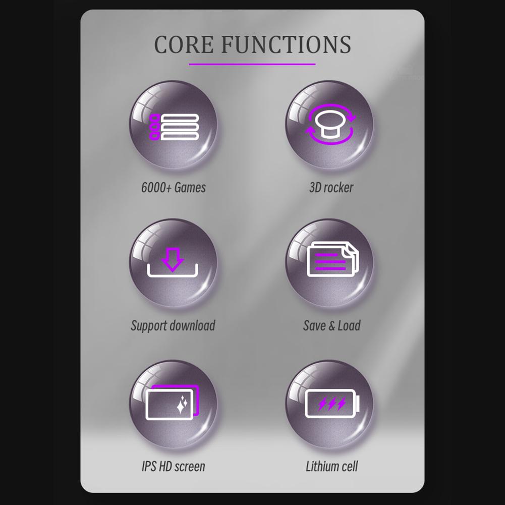 3-дюймовая игровая консоль с джойстиком, портативная игровая консоль, удобный хват, зарядка Type-C, HD IPS-экран, подарок на день рождения для детей