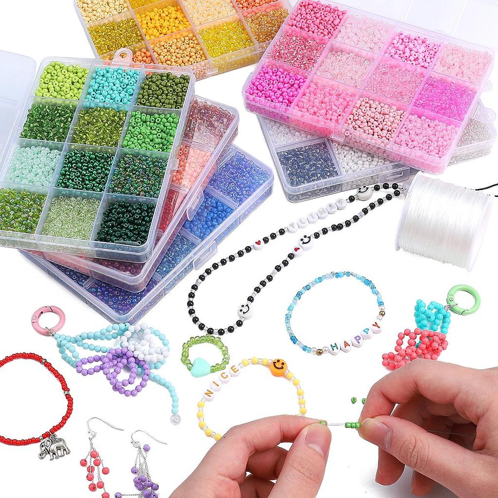 6000Pcs/box Glass Seed Beads For DIY Bracelet Necklace Jewelry Making Accessories
