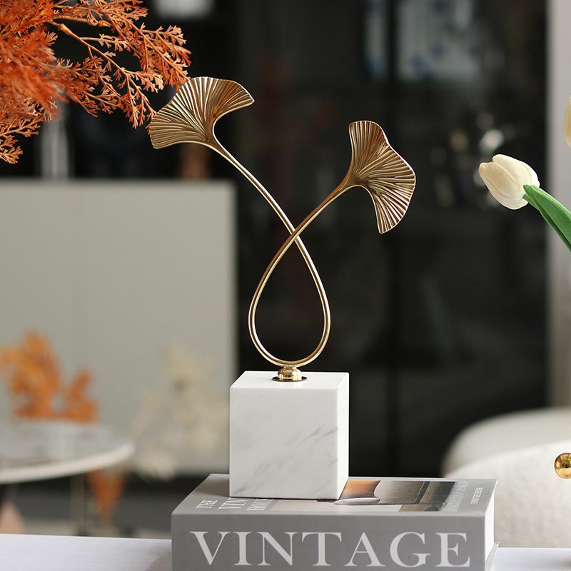 Новые роскошные украшения в китайском стиле, мягкие украшения из листьев гинкго, модель прихожей в гостиной, отель типа «постель и завтрак», мебель в стиле дзен