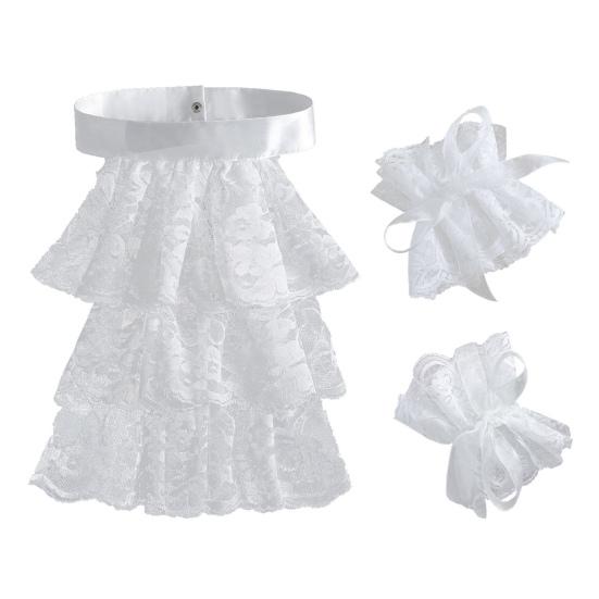 Шейный платок с кружевной вышивкой в стиле ретро, многослойный дизайн, дворцовый воротник