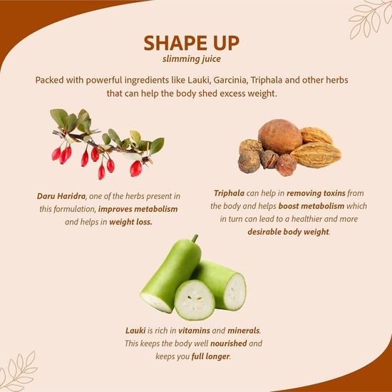 Sri Sri Tattva Shape UP Juice | 7 Potent Herbs For Weight Management | No Added Sugar | 1 L