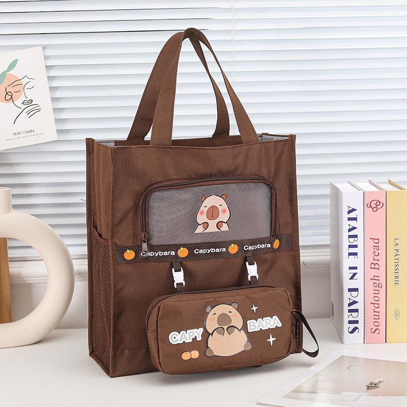 Канвасная сумка-тоут А4 с пандой - Большой вместимости для студентов и детских книг