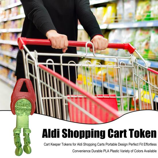 Напечатанный на 3D-принтере держатель для четвертака для тележек Aldi, держатель для 25 центов, альтернатива жетону для продуктовой тележки, артикулированное украшение