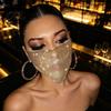 Sexy Nightclub Props Sparkly Rhinestone Face Mask, Glitter Crystal Masquerade Bling Half Exquisite Metal Art Mask Covers for Women Halloween