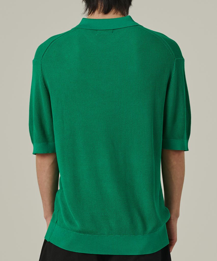 ANALOG MOOD Neff Open Collar Short Sleeve Knit (Green)
