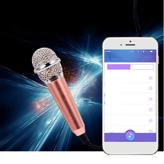 Mini Microphone High Fidelity Sensitive Aluminum Alloy 3.5mm Handheld Condenser Microphone for Daily Life