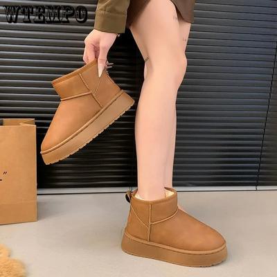 На открытом воздухе Велоспорт Прогулки Катание на лыжах Повседневные Нескользящие Ветрозащитные Холодостойкие Ботинки Средней длины Женские Зимние Большие Размеры Мягкие Теплые Ботинки Для Снега