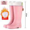 Women's 2025 Thick-Soled High-Top Plus Velvet Waterproof Rain Boots - Fashionable Non-Slip Outdoor Footwear